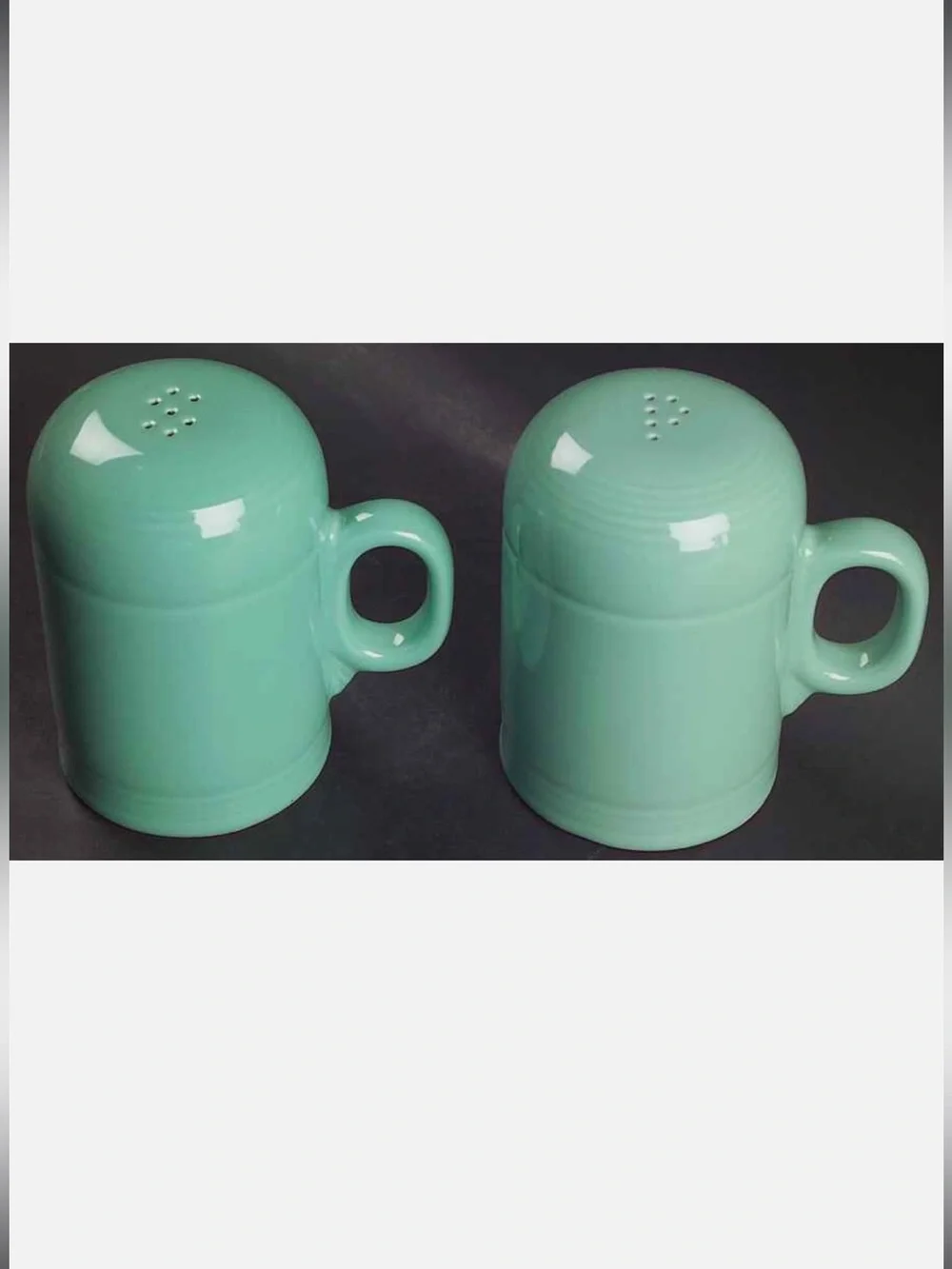 Fiesta Sea Mist Green Ceramic Salt and Pepper Shakers Set New!